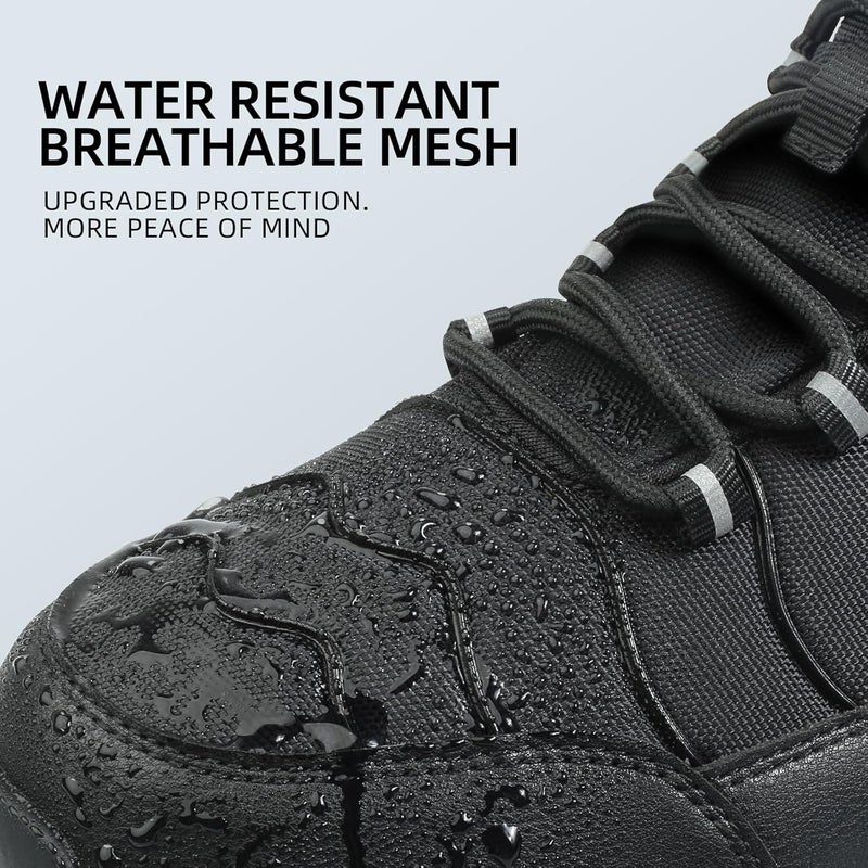 Delobi Store Men's Slip Resistant Waterproof Boots - Comfortable & Ankle Support Work Shoes for Restaurant, Casual, Hiking & Work - Zapatos Trabajo - Image 2